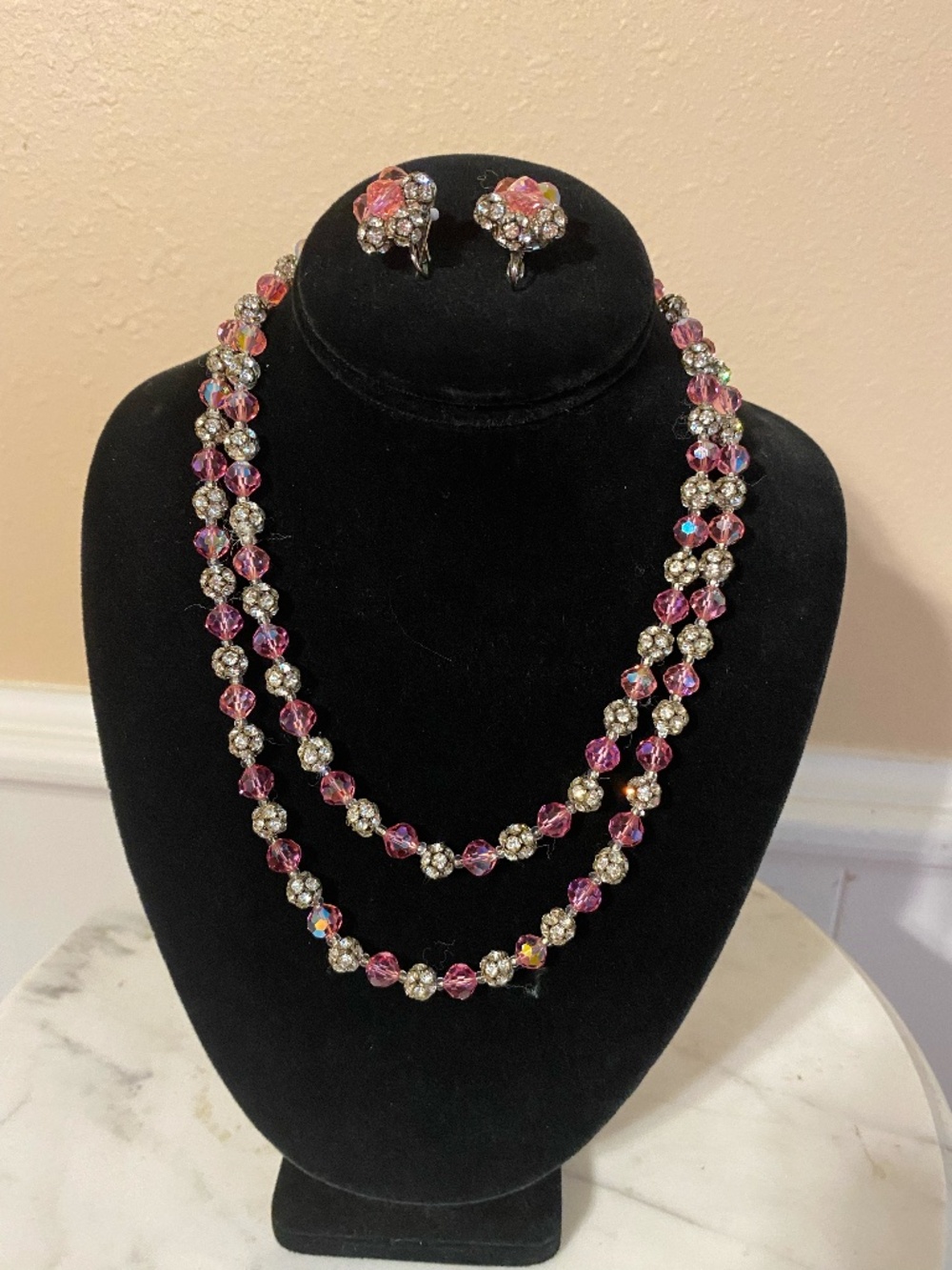 vintage necklace and earring set